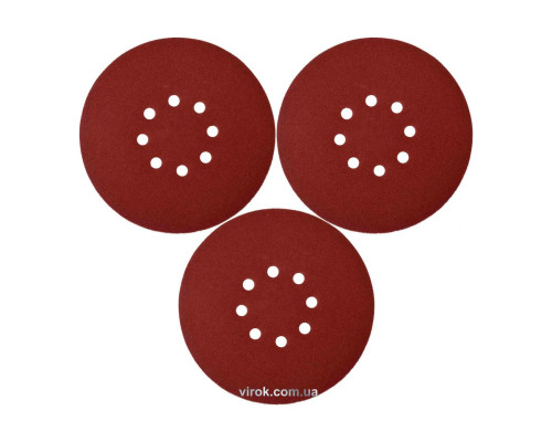Круг шлифовальный с наждачн. бумаги с липучкой YATO: Ø= 180 мм, Р150, YT-82341, 3 шт [50/200]