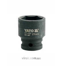 Головка торцева ударна 6-гранна YATO : квадрат 1/2", М= 27 мм, L= 43 мм [24/96]