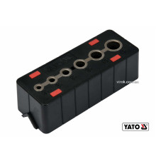 Шаблон для свердління отворів YATO : 4, 5, 6, 8, 10 і 12 мм, корпус з ABS-пластику [40]