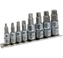 Набор винтов эстрадоров YATO торцевые с HEX спиральные квадрат 1/4" и 3/8", 8 шт.