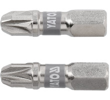 Насадка викруткова YATO PZ3 х 25мм. HEX 1/4", покрита нікелем, 2шт.[10]