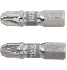 Насадка викруткова YATO PZ3 х 25мм. HEX 1/4", покрита нікелем, 2шт.[10]