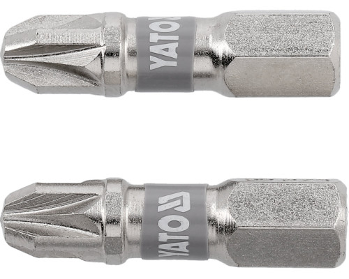 Насадка викруткова YATO PZ3 х 25мм. HEX 1/4", покрита нікелем, 2шт.[10]
