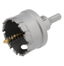 Сверло коронка по металлу TCT YATO: Ø54 x 103 мм, толщ. до 25мм, с направляющим, 6-гран. хвост 3/8" [6]