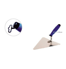 Кельма муляра трикутна з нержавійки PROFI , двокомпонентна ручка, 180 мм , ТМ VIROK