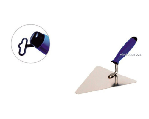 Кельма муляра трикутна з нержавійки PROFI , двокомпонентна ручка, 180 мм , ТМ VIROK