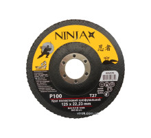 Круг пелюстковий шліфувальний NINJA : Т27, 125х22 мм, Р100 (10/200 шт. уп)
