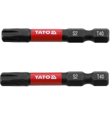 Насадка викруткова ударна YATO TORX T40 х 50 мм. HEX 1/4", 2 шт.[10]