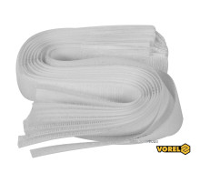 Хомут-липучка для кабеля VOREL : 25 x 300 мм, сірий, нейлон + поліестер + поліуретан, 10 шт [50/100]