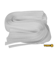 Хомут-липучка для кабеля VOREL : 25 x 300 мм, сірий, нейлон + поліестер + поліуретан, 10 шт [50/100]