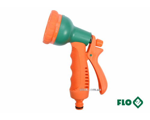Ороситель-пистолет 8-режимный FLO к шлангу 1/2", ABS-пластик [12/48]