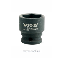 Головка торцева ударна 6-гранна YATO : квадрат 1/2", М= 26 мм, L= 43 мм [24/96]