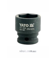 Головка торцева ударна 6-гранна YATO : квадрат 1/2", М= 26 мм, L= 43 мм [24/96]