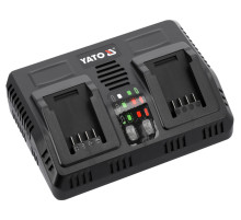 Зарядний пристрій розумний з охолодж YATO для акумул Li-Ion 18 В, 4,5 А, 2 терміна, від мережі 230 B