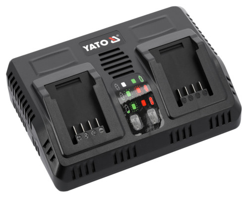 Зарядний пристрій розумний з охолодж YATO для акумул Li-Ion 18 В, 4,5 А, 2 терміна, від мережі 230 B