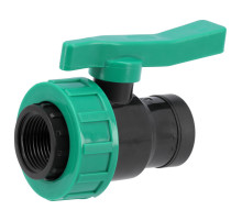 Кран кульовий до водяних пластикових труб  Ø= 1" Х 1" F/F-різьб FLO з поліпроп, для тиску 16Bar [40]