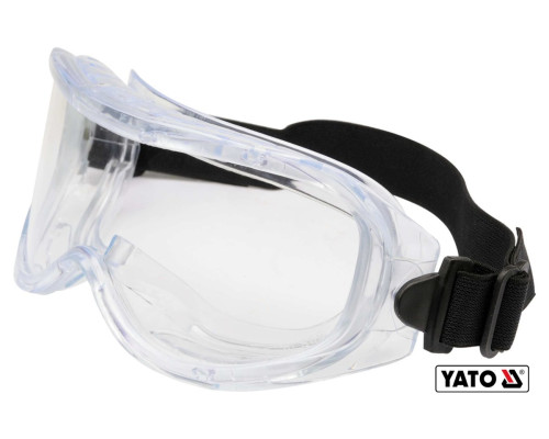 Очки защитные YATO прозрачные с регулируемым эластичным пояском [10/100]