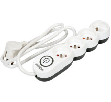 Подовжувач мережевий STHOR: l= 3 м, колодка з 4 гніздами і вмик, 3-жильний Ø=1,5 мм², з заземл [30]