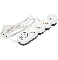 Подовжувач мережевий STHOR: l= 3 м, колодка з 4 гніздами і вмик, 3-жильний Ø=1,5 мм², з заземл [30]