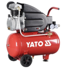 Компресор мережевий YATO 230 В, 1,5 кВт, тиск ≤ 8 Bar,  под. повітря- 150 л/хв, ресивер- 24 л