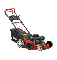 Газонокосарка бензинова YATO з приводом: 4,5кВт, ширина різання: Ø= 56 см, травозбірник- 62л