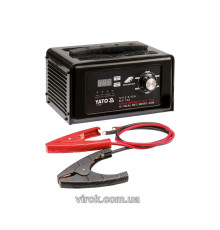 Пуско-зарядний пристрій YATO: акумулятор 12/24 В, 10-300 Агод, V= 230 В,2/8/15А(12В),7,5 А (24В) DW