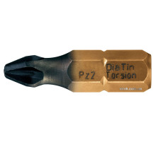 Насадка викруткова USH DIATIN : Pozidriv PZ1 x 25 мм. титанова, алмазне напилення. Уп. 10 шт