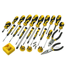 Набір викруток і насадок STANLEY : сумка, плоскогубці, магнітезатор, 39 елементів.