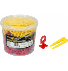 Кліпси і клини для викладання керамічної плитки VOREL : 3 мм, t≤ 14 мм. 300 + 100 шт.(DW)