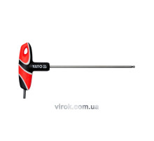 Ключ шестигранний YATO : тип "T", M4 мм, двосторонній, кульковий наконечник L= 140 мм [12/240]