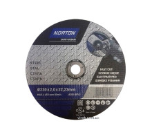 Диск отрезной по металлу NORTON-DIY; Ø= 230/22,2 мм, h= 3,0 мм