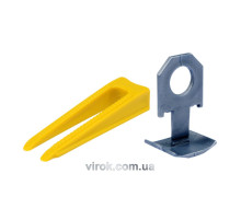 Клипсы и клинья для выкладки керамической плитки VOREL: 1.5 мм, t≤ 14 мм.