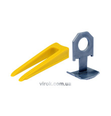 Кліпси і клини для викладання керамічної плитки VOREL : 1.5 мм, t≤ 14 мм. 300 + 100 шт. [1]