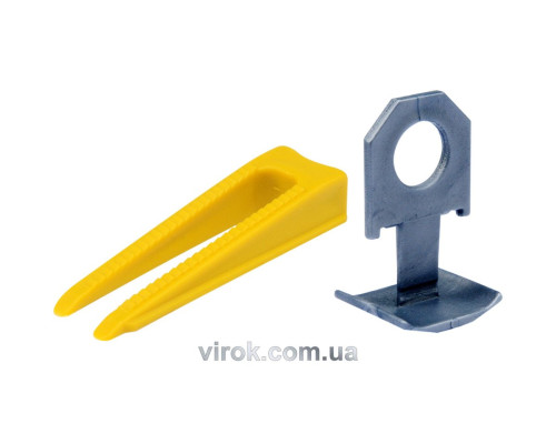 Кліпси і клини для викладання керамічної плитки VOREL : 1.5 мм, t≤ 14 мм. 300 + 100 шт. [1]