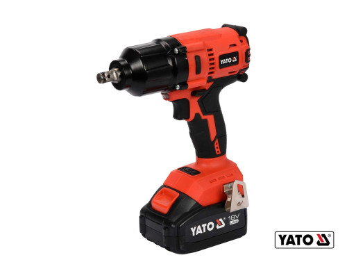 Гайковерт ударний акумуляторний безщітковий YATO: квадрат-1/2", 700 Нм, Li-Ion 18В, 3 Агод +кейс [3]