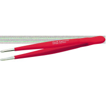 Пинцет с ручками покрытыми пластмассой NWS l= 145 мм, наконечники прямые зубчатые.