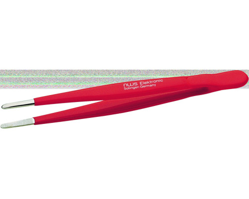 Пінцет з ручками покритими пластмасою NWS l= 145 мм, наконечники прямі зубчаті