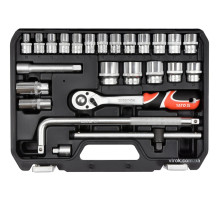 Набір головок торцевих YATO : квадрат 1/2", М10-32 з інструментами. 25 шт. [2]