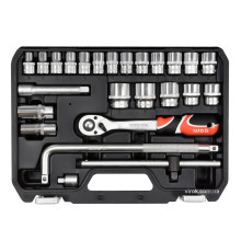 Набір головок торцевих YATO : квадрат 1/2", М10-32 з інструментами. 25 шт. [2]