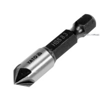 Зенкер конический по металлу YATO: HSS, Ø=8.3 мм, l=40 мм, 5 кромок, HEX-1/4" [50/200]