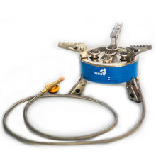 Плита газова туристична VIROK 7кВт, 5 конфорок + шланг з різьбовим (7/16) з'єднанням [12]