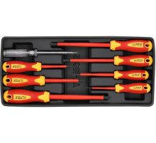 Вклад в инструментальный шкаф YATO: отвертки изолированные до 1000 В с индикатором напряжения 250 В, 8 шт.