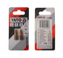 Насадка викруткова YATO PZ2 х 25 мм. HEX 1/4", покрита титаном, 2 шт.