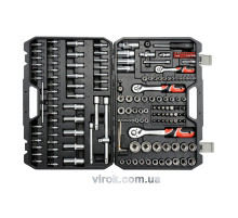 Набор головок торцевых YATO: квадрат 1/2", 3/8", 1/4" с инстр-ми, отверточные насадки. 173 шт. [2]