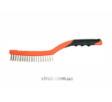 Щетка проволочная нержавейка YATO : 3-рядная, L= 340 мм с пластмассовой ручкой [12/72]