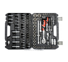 Набор торцевых головок YATO : квадрат 1/2", 1/4" с инструментами. 94 шт. [2/60]