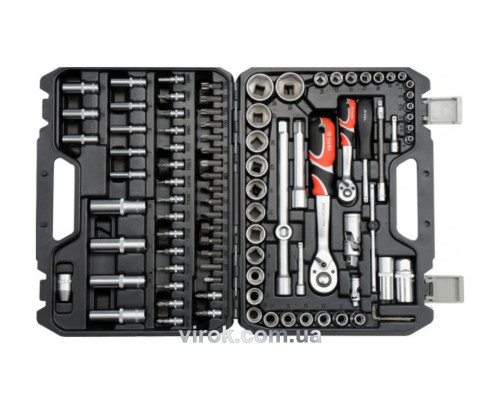 Набор торцевых головок YATO : квадрат 1/2", 1/4" с инструментами. 94 шт. [2/60]