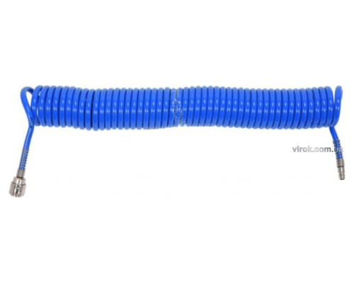 Шланг пневматичний спіральний YATO швидкоз'єднуваний: Ø= 6.5/10мм, ≤12 Bar, l=10м. поліуретан. [20]