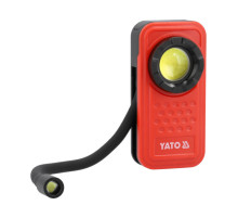 Фонарь диодный с гибкой лампой 3 в 1 аккумул. YATO Li-Po 3.7 В, 800 мАГод, 600 Lm, 4 режима [24]