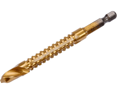 Свердло фрезерувальне по металу YATO : HSS-TIN, Ø= 9 мм, l= 102 мм, HEX - 1/4" [50/200]